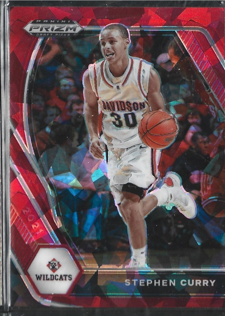 Stephen Curry Prizm Wildcats Red Cracked Ice
