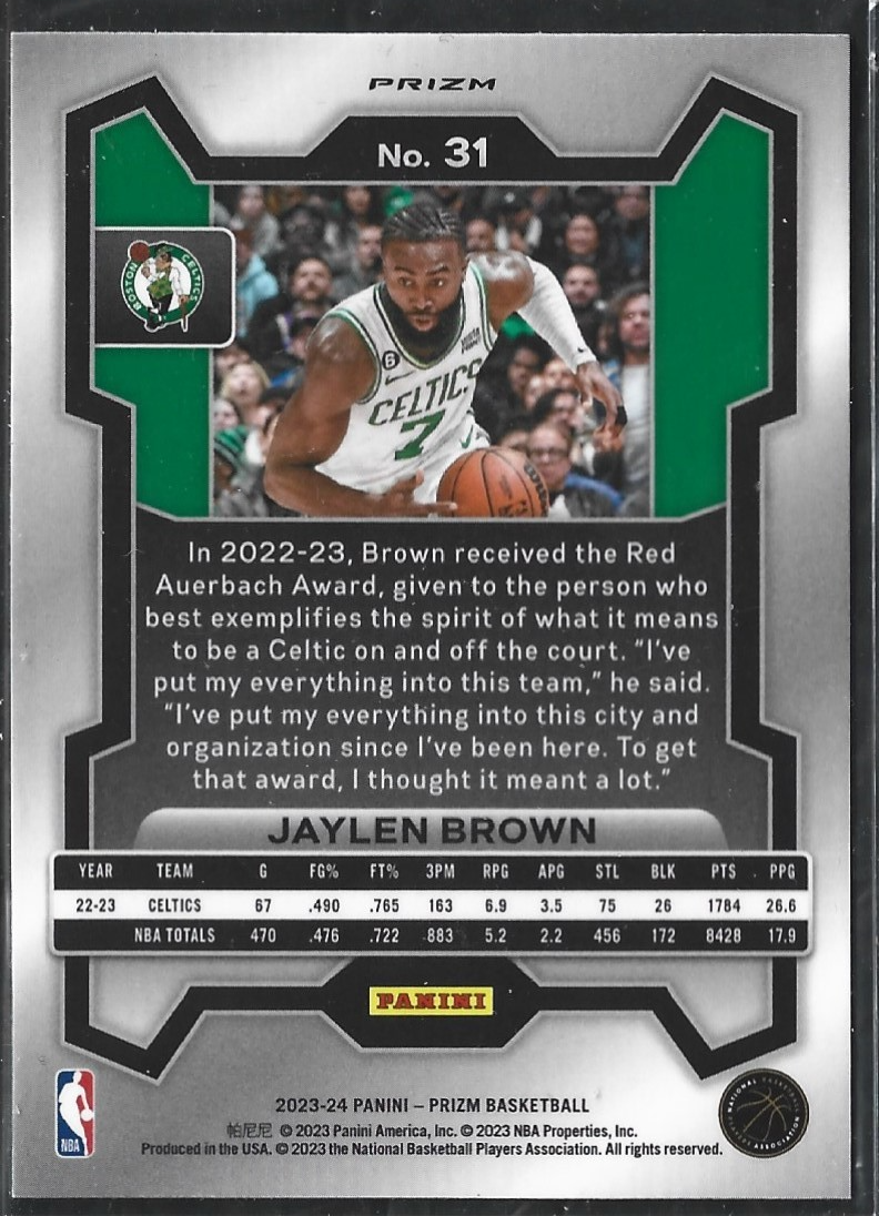 Jaylen Brown Prizm Pink Cracked Ice