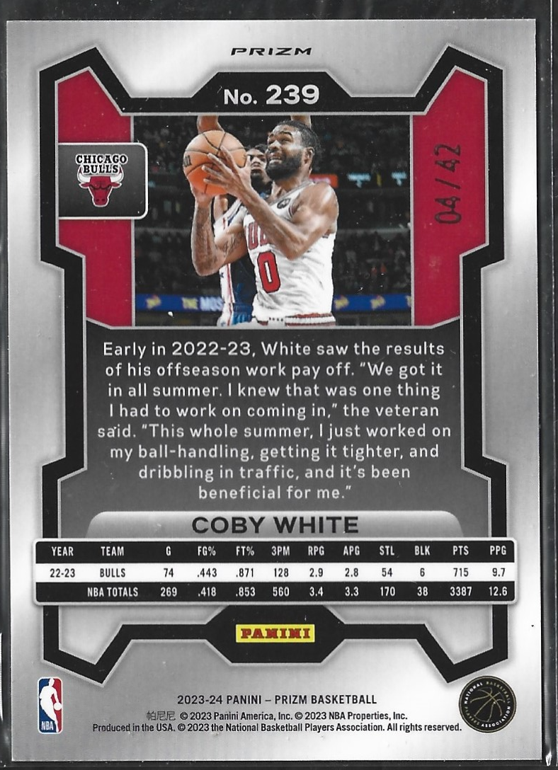 Coby White Prizm Pink Pulsar /42