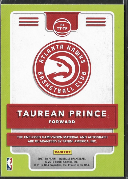 Taurean Prince Timeless Treasures Game Used Auto /99