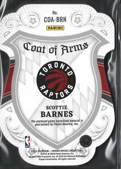 Scottie Barnes Coat of Arms Game Used