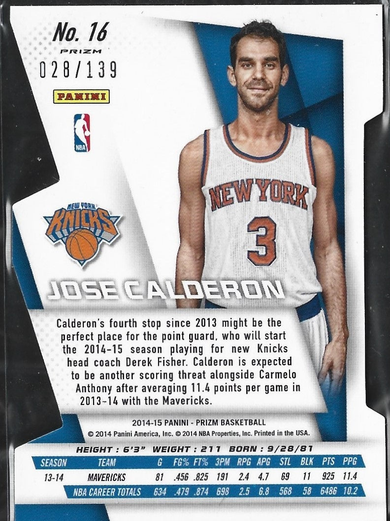 Jose Calderon Prizm Diecut /139