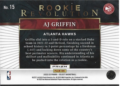 AJ Griffin Select Rookie Revolution Silver