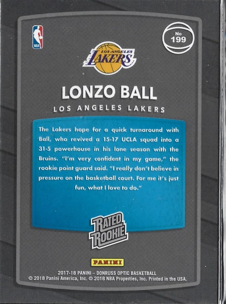 Lonzo Ball Rookie Optic RBY