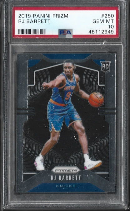 RJ Barrett Prizm Rookie PSA 10