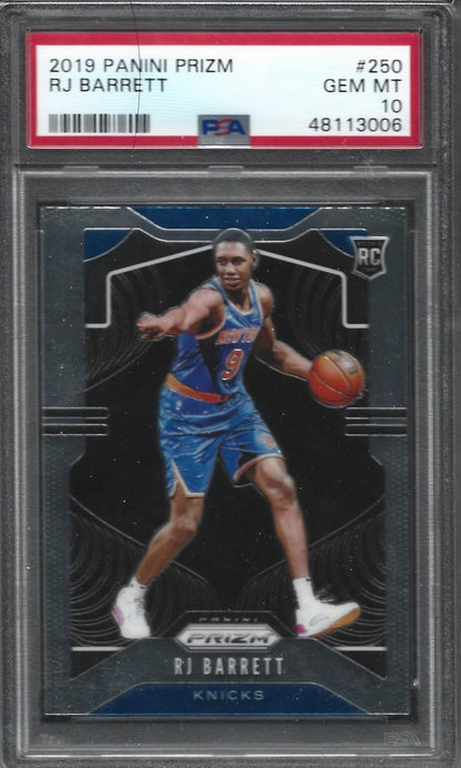 RJ Barrett Prizm Rookie PSA 10