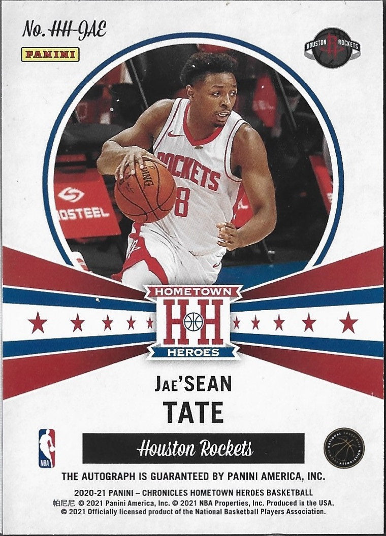 Jae-Sean Tate Hometown Heroes Rookie Autograph /199